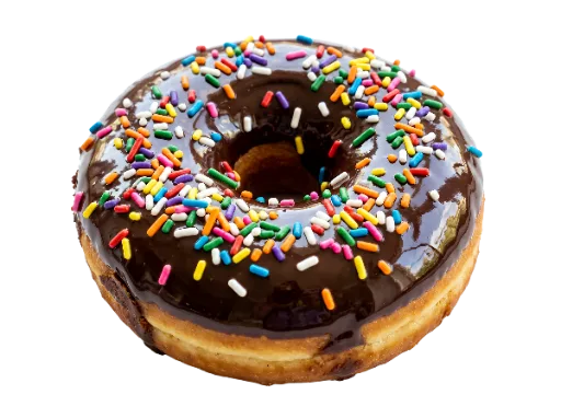 Chocolate Glazed Donut with Colorful Sprinkles
