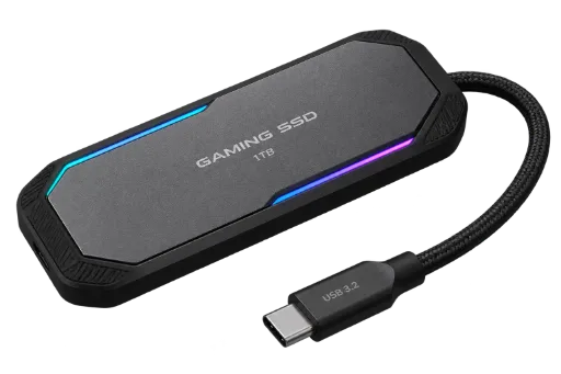 External Gaming SSD with USB Cable