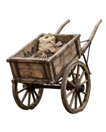 Wooden Handcart with Cargo